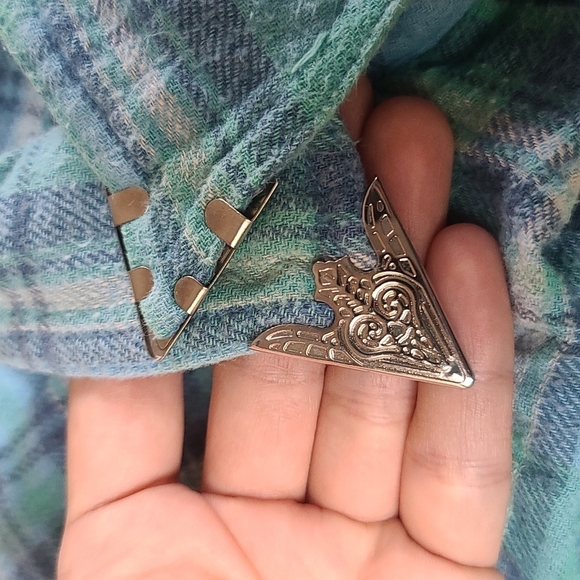 Spell designs lost highway flannel shirt turquoise buttondown S teal flannelette - Picture 16 of 16